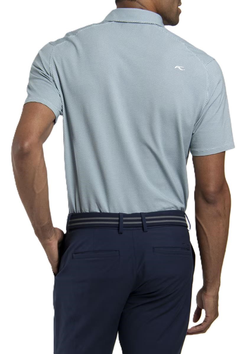 KJUS Hollow Pima Print Herren Poloshirt, riverbank/white