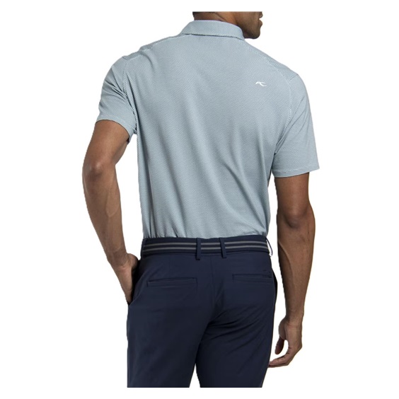 KJUS Hollow Pima Print Herren Poloshirt, riverbank/white