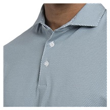 KJUS Hollow Pima Print Herren Poloshirt, riverbank/white
