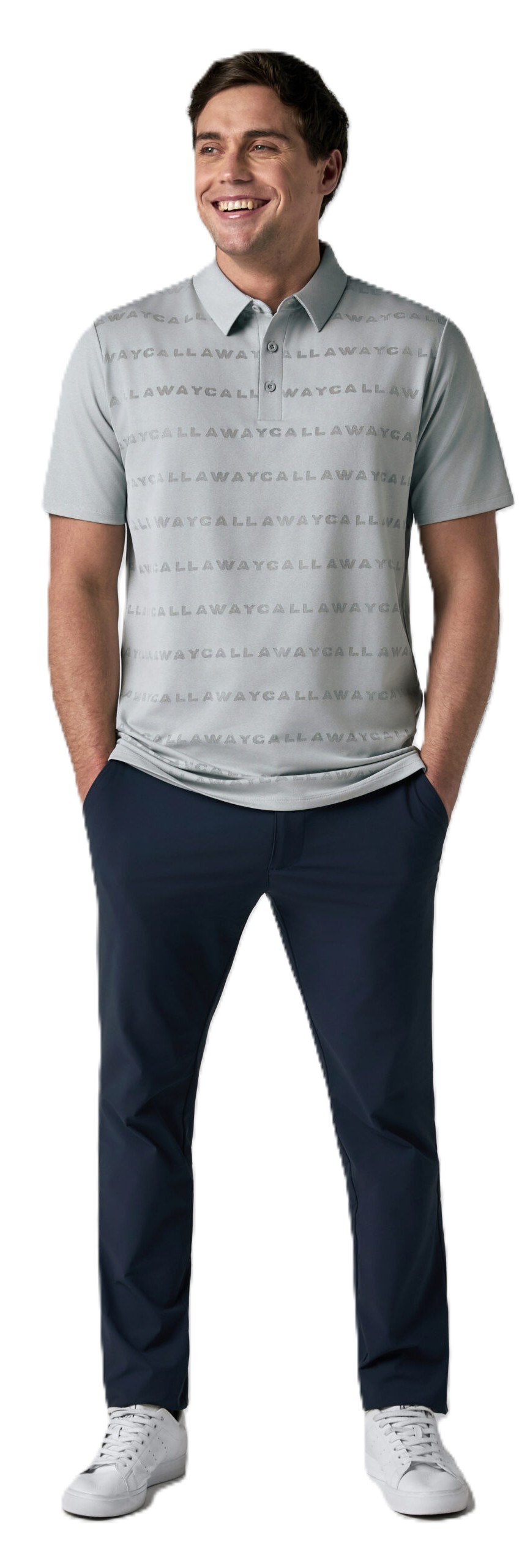 Callaway Mid Century Jacquard Poloshirt, quarry