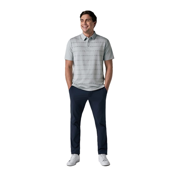 Callaway Mid Century Jacquard Poloshirt, quarry