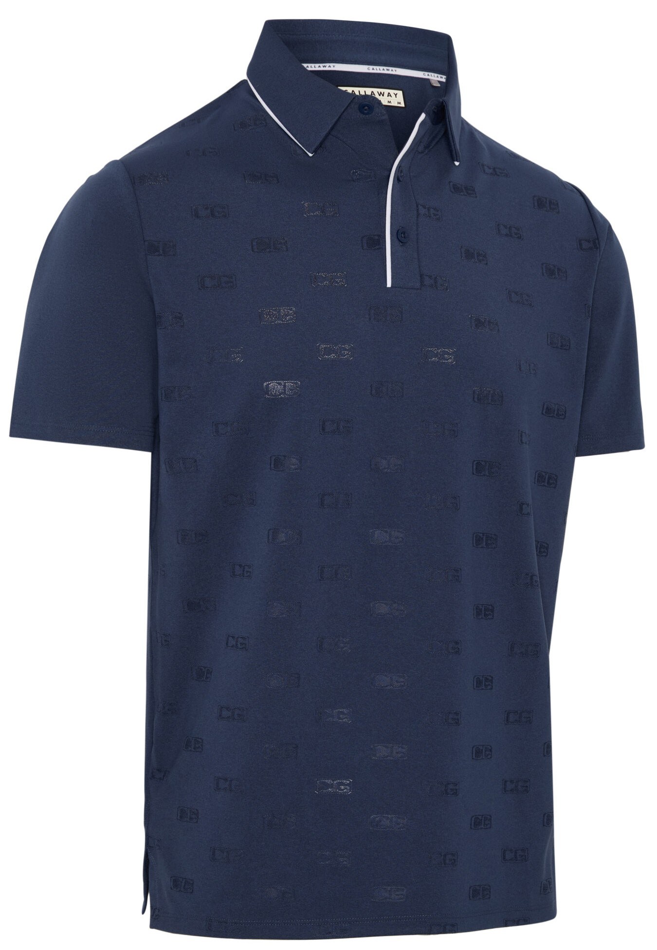 Callaway Mid Century Jacquard Poloshirt, medieval blue