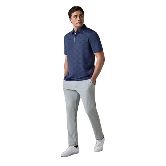 Callaway Mid Century Jacquard Poloshirt, medieval blue