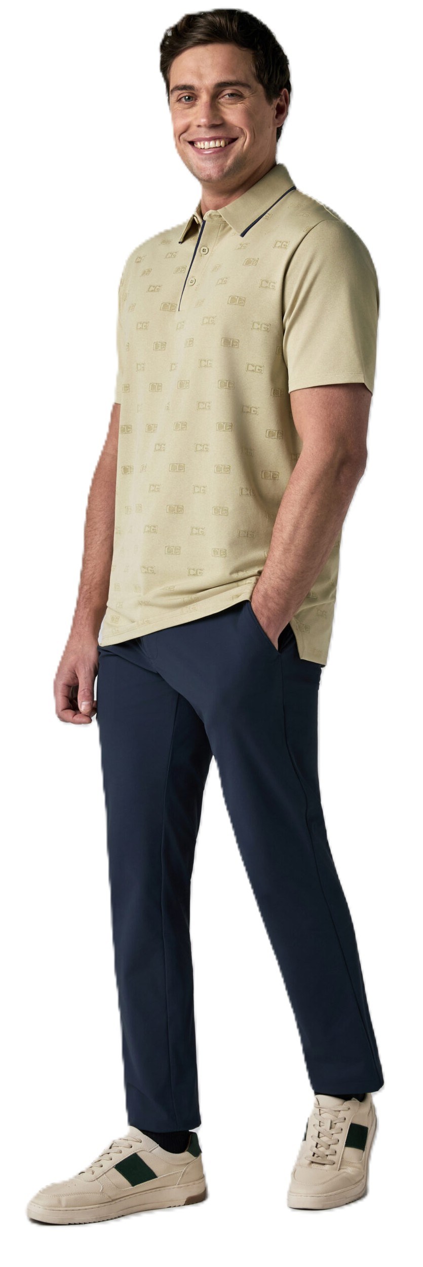 Callaway Mid Century Jacquard Poloshirt, fields of rye