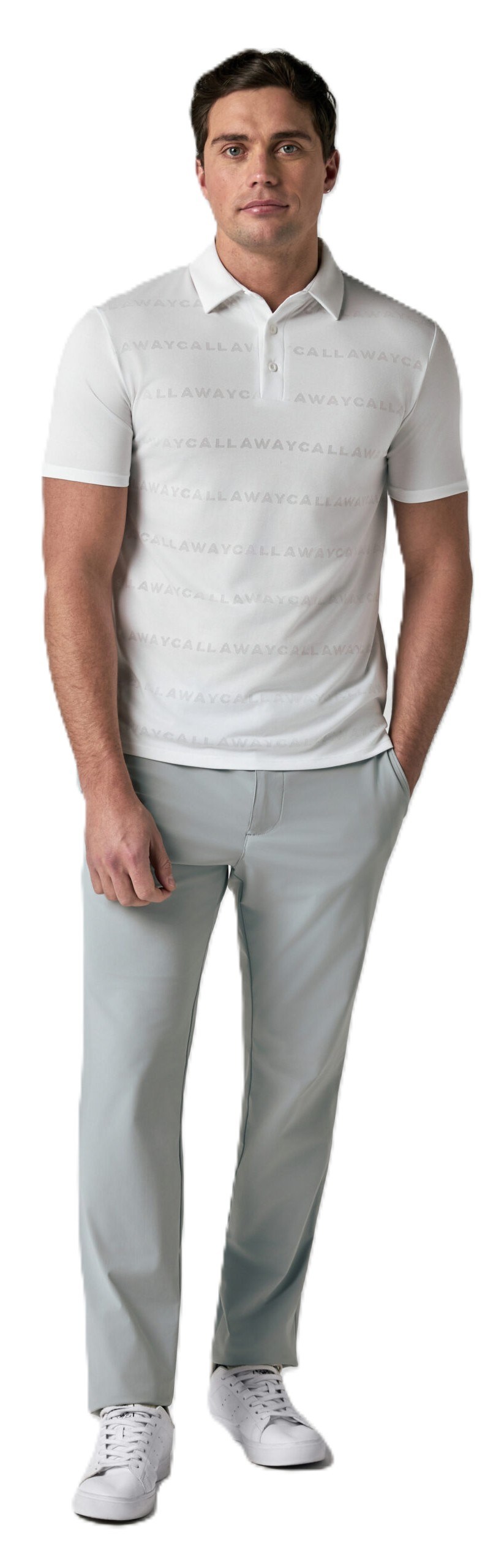 Callaway Mid Century Jacquard Poloshirt, weiss