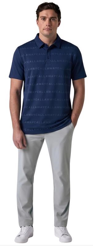 Callaway Mid Century Jacquard Poloshirt, dunkelblau