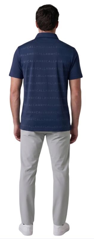 Callaway Mid Century Jacquard Poloshirt, dunkelblau