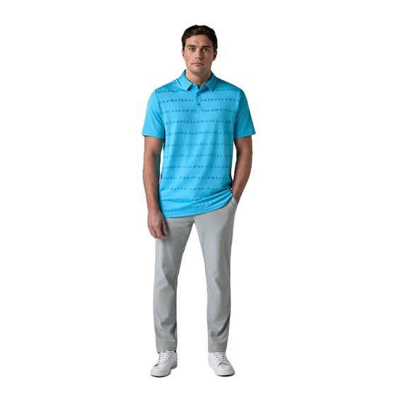Callaway Mid Century Jacquard Poloshirt, blue blossom