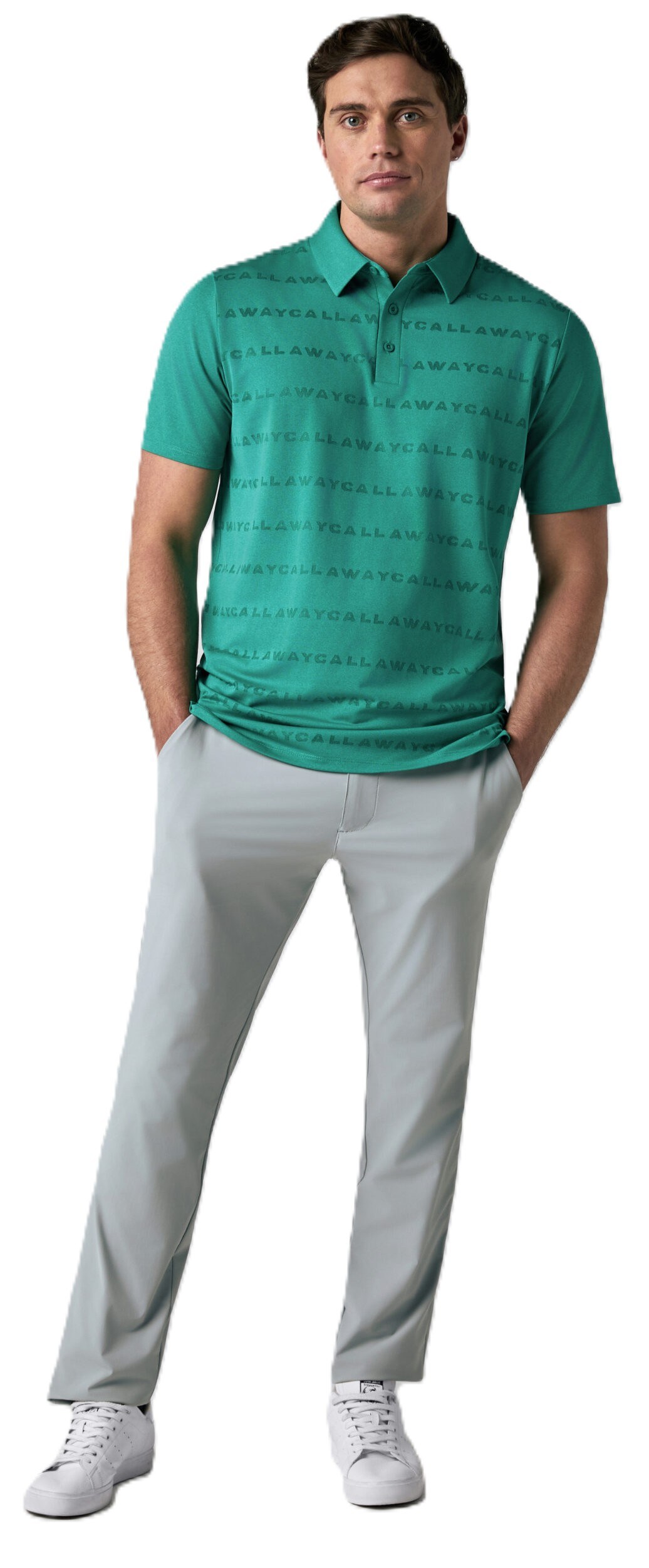 Callaway Mid Century Jacquard Poloshirt, tidepool