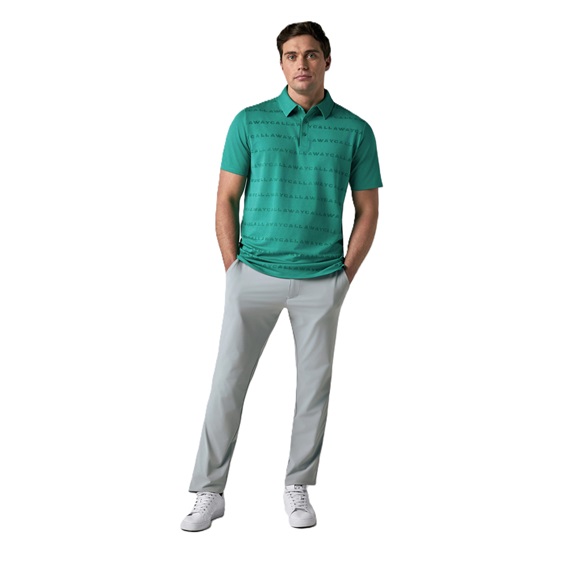 Callaway Mid Century Jacquard Poloshirt, tidepool