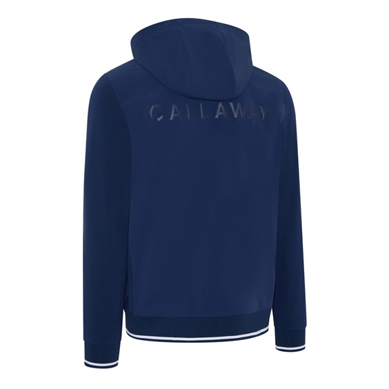 Callaway Mid Century Mixed Media Hooded 1/4 Zip Herren Sweatshirt, medieval blue