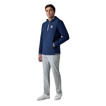 Callaway Mid Century Mixed Media Hooded 1/4 Zip Herren Sweatshirt, medieval blue