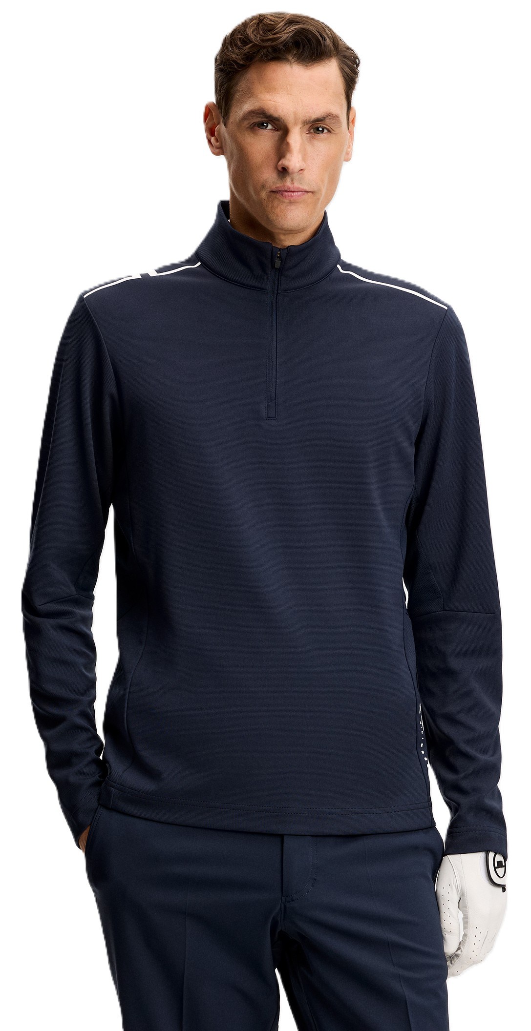 J.Lindeberg Leon Quarter Zip Mid Layer Herren Sweatshirt, JL Navy