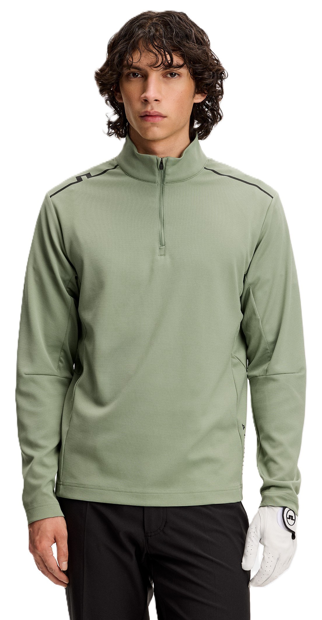 J.Lindeberg Leon Quarter Zip Mid Layer Herren Sweatshirt, hedge green
