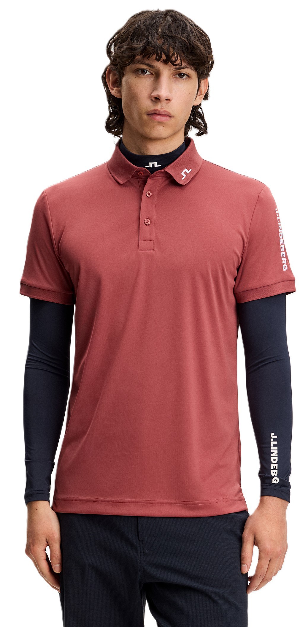J.Lindeberg Tour Tech Slim Fit Herren Poloshirt, apple butter