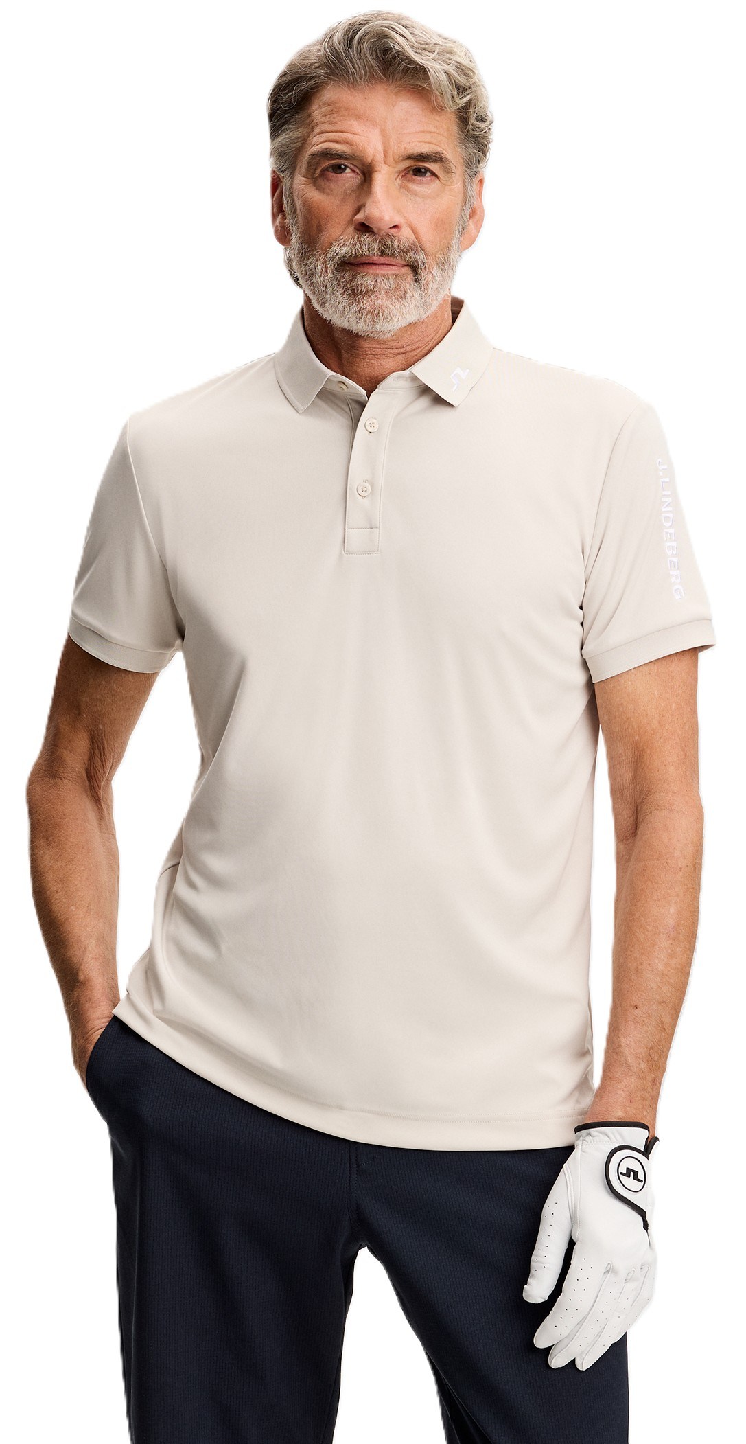 J.Lindeberg Tour Tech Slim Fit Herren Poloshirt, moonbeam
