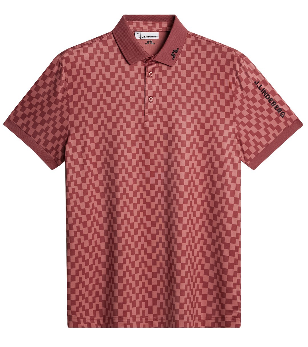 J.Lindeberg Tour Tech Print Herren Poloshirt, bridge stack apple butter