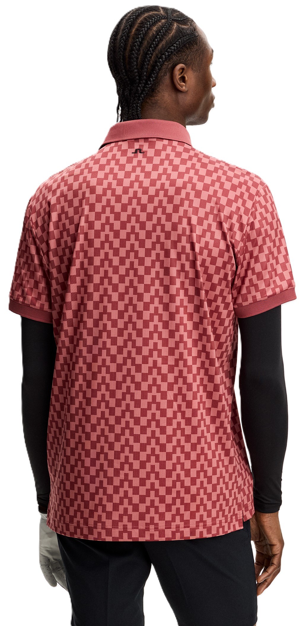 J.Lindeberg Tour Tech Print Herren Poloshirt, bridge stack apple butter