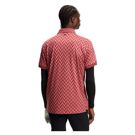 J.Lindeberg Tour Tech Print Herren Poloshirt, bridge stack apple butter
