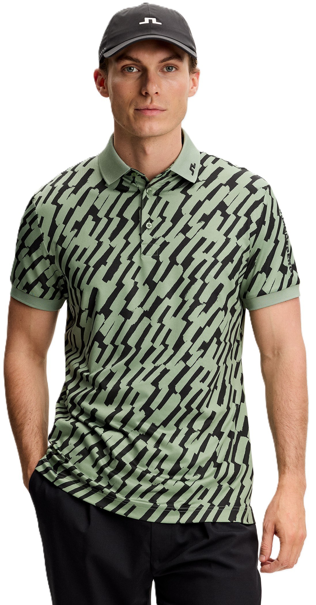 J.Lindeberg Tour Tech Print Herren Poloshirt, oak green