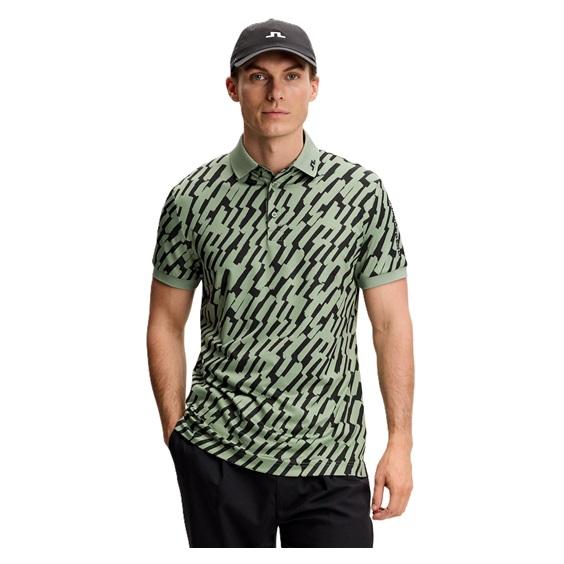 J.Lindeberg Tour Tech Print Herren Poloshirt, oak green