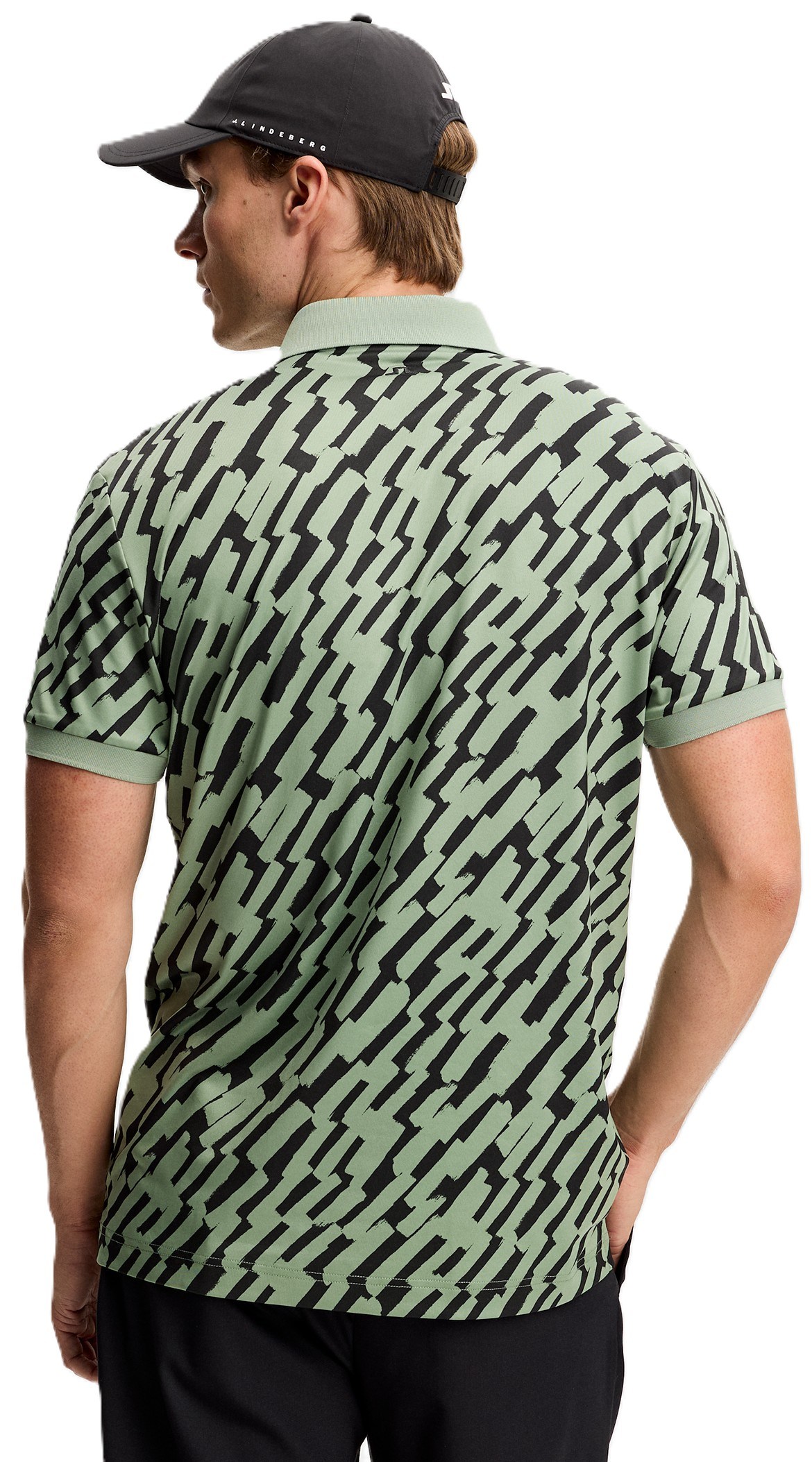 J.Lindeberg Tour Tech Print Herren Poloshirt, oak green