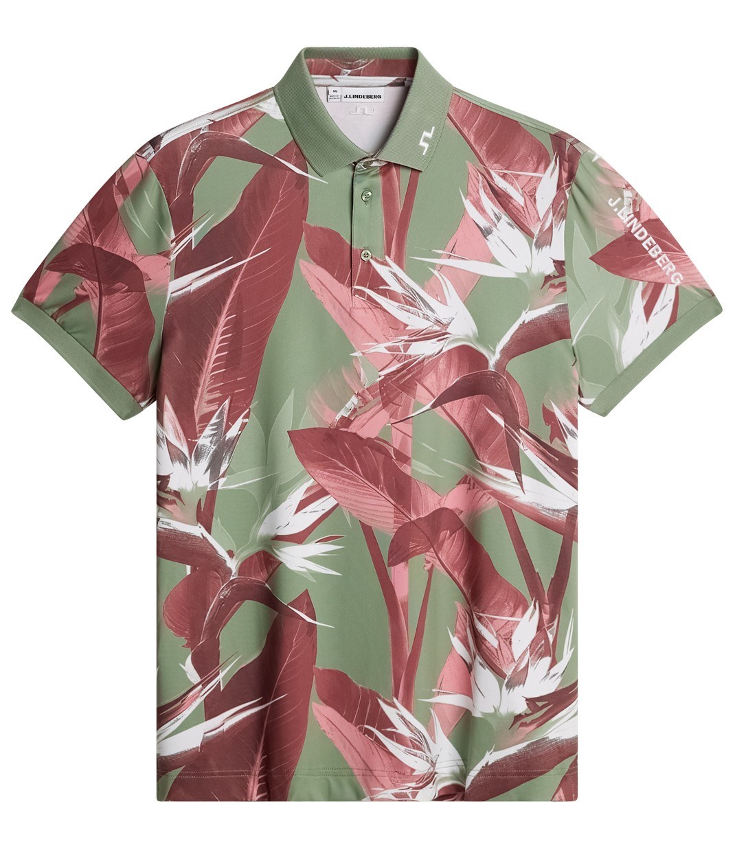 J.Lindeberg Tour Tech Print Herren Poloshirt, paradise hedge green