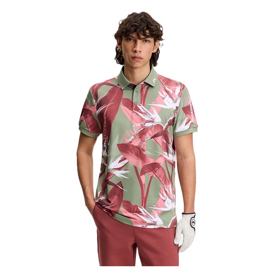 J.Lindeberg Tour Tech Print Herren Poloshirt, paradise hedge green