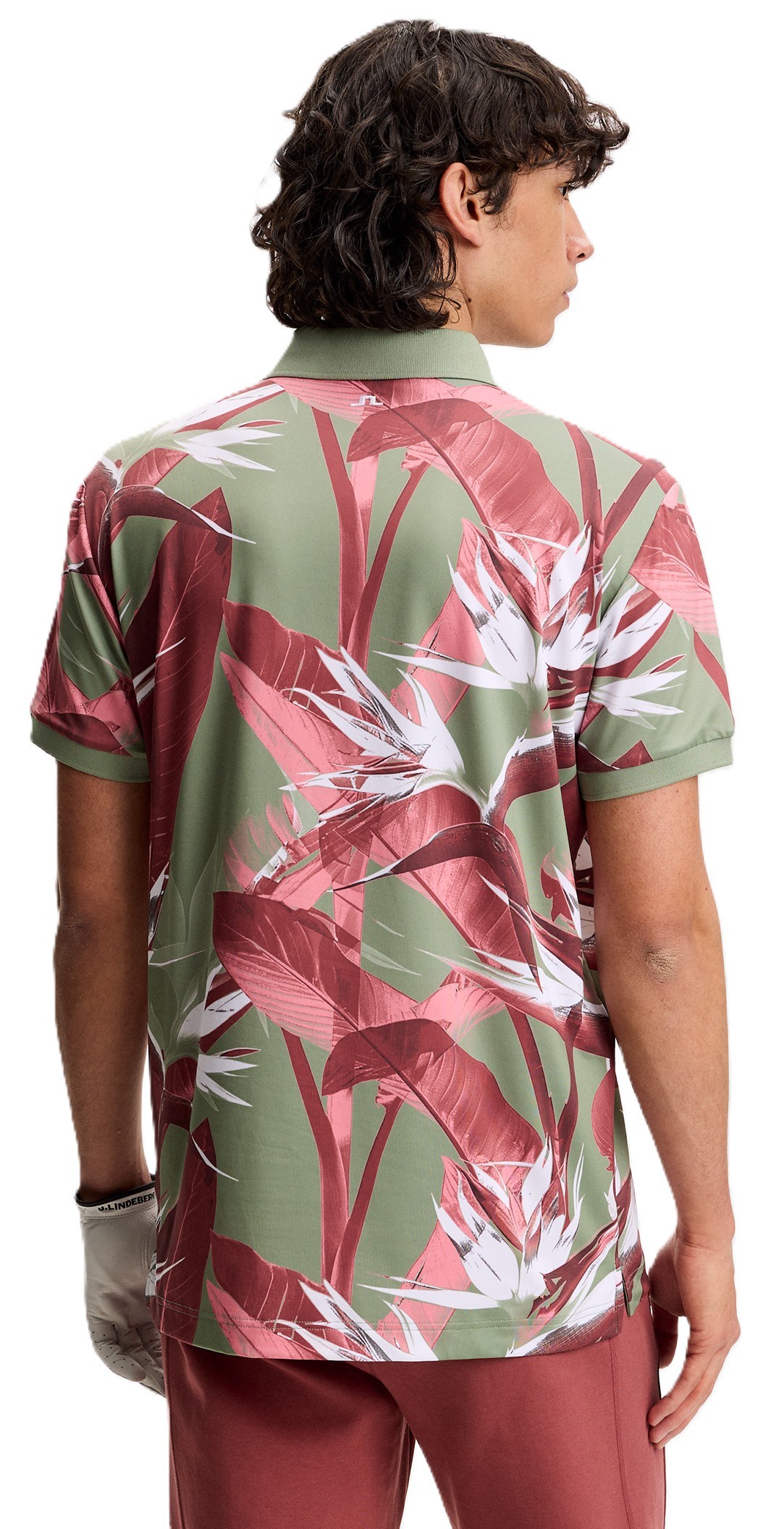 J.Lindeberg Tour Tech Print Herren Poloshirt, paradise hedge green