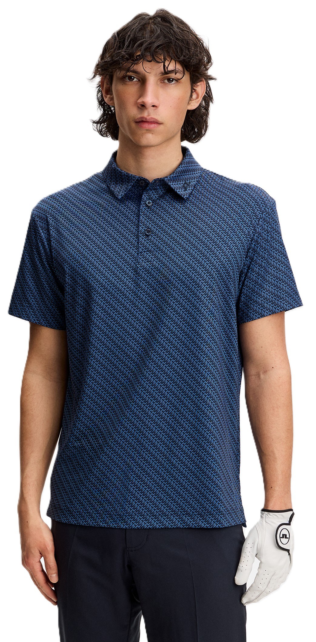 J.Lindeberg Tod Print męskie polo, flight bridge navy fed