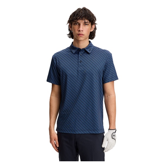 J.Lindeberg Tod Print męskie polo, flight bridge navy fed