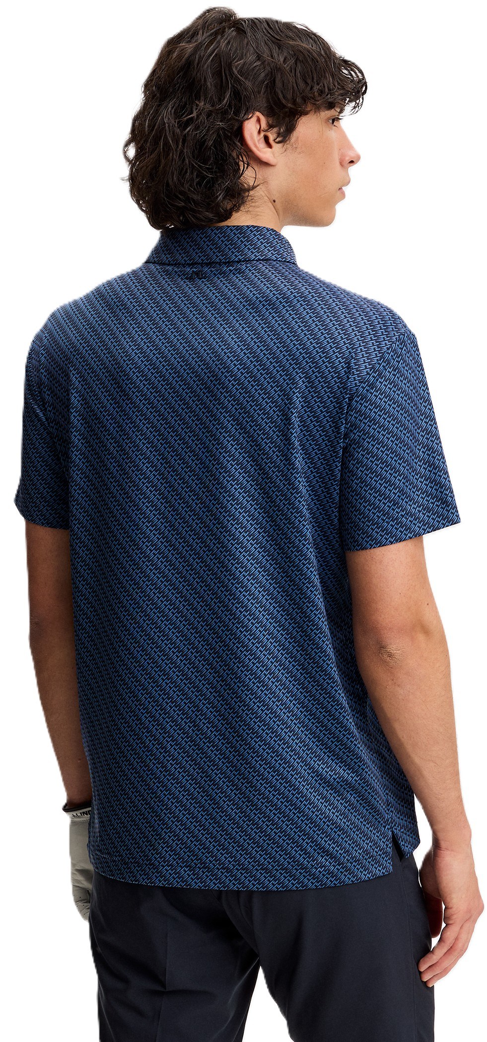 J.Lindeberg Tod Print męskie polo, flight bridge navy fed