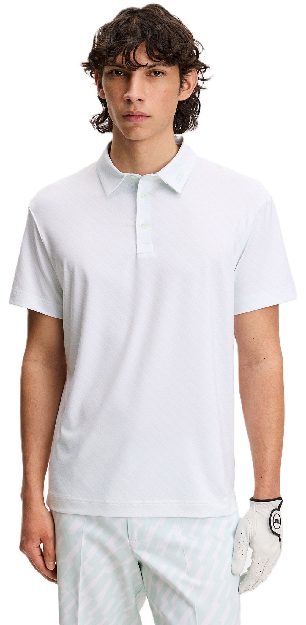 J.Lindeberg Tod PrintHerren Poloshirt, flight bridge white sky