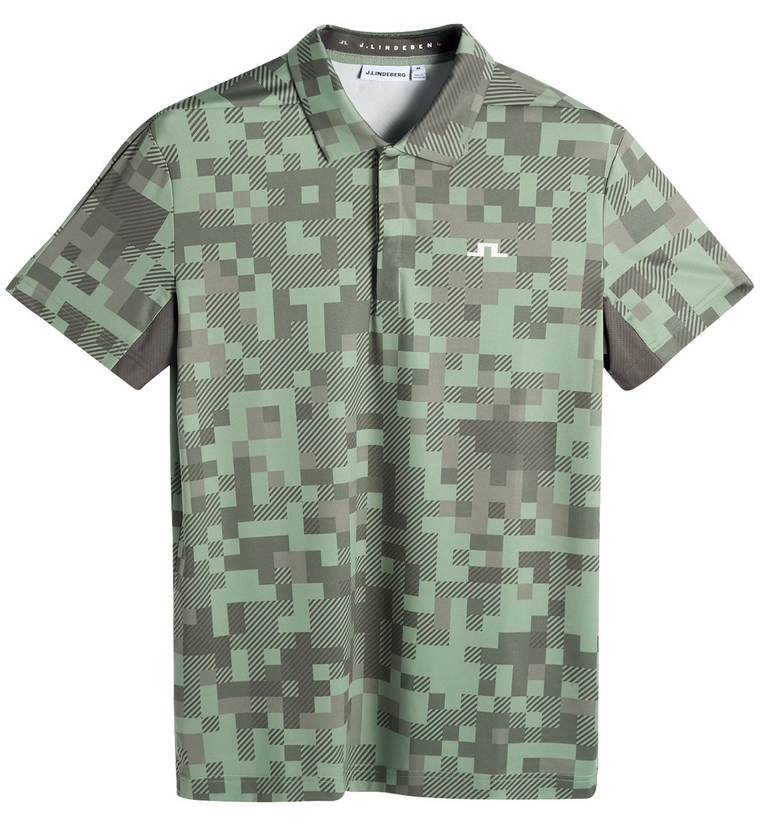 J.Lindeberg Dario Tour Print Herren Poloshirt, tour 26 tonal green