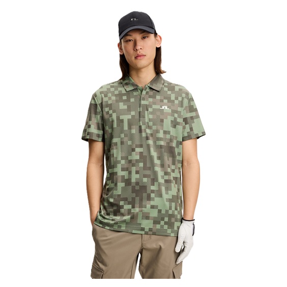 J.Lindeberg Dario Tour Print Herren Poloshirt, tour 26 tonal green