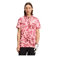 J.Lindeberg Dario Tour Print Herren Poloshirt, tour 26 pink