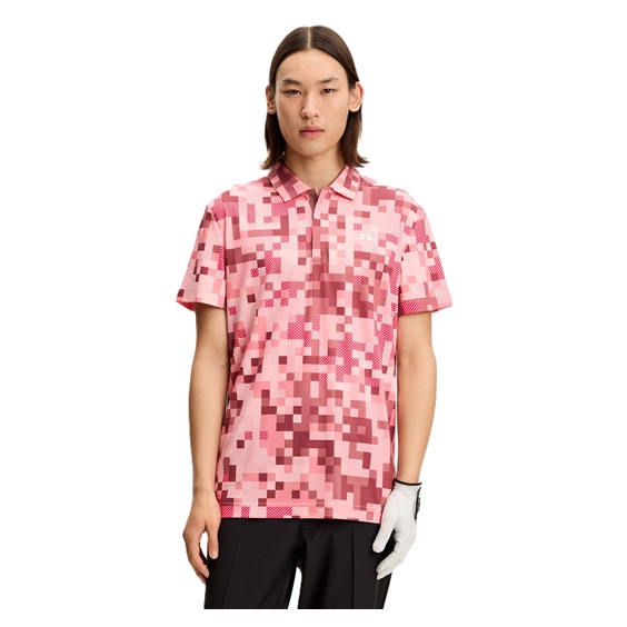 J.Lindeberg Dario Tour Print Herren Poloshirt, tour 26 pink