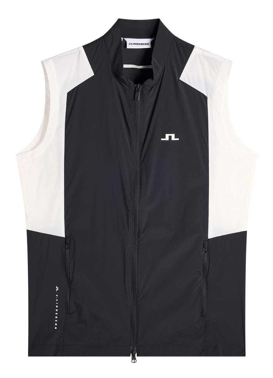J.Lindeberg Jacs Zip Herren Weste, schwarz