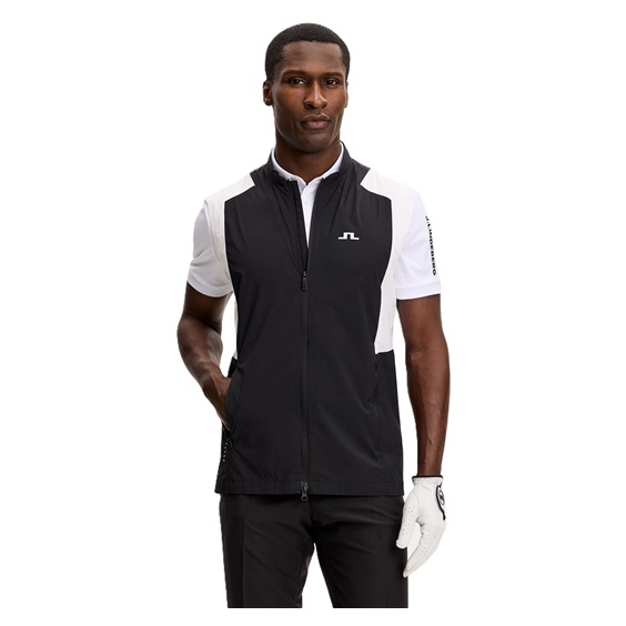 J.Lindeberg Jacs Zip Herren Weste, schwarz