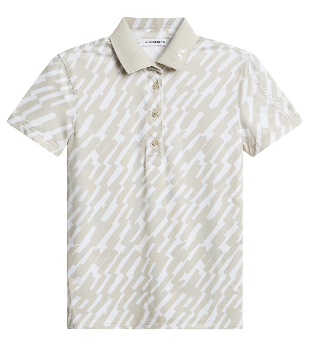 J.Lindeberg Tour Tech Print Damen Poloshirt, oak island fossil