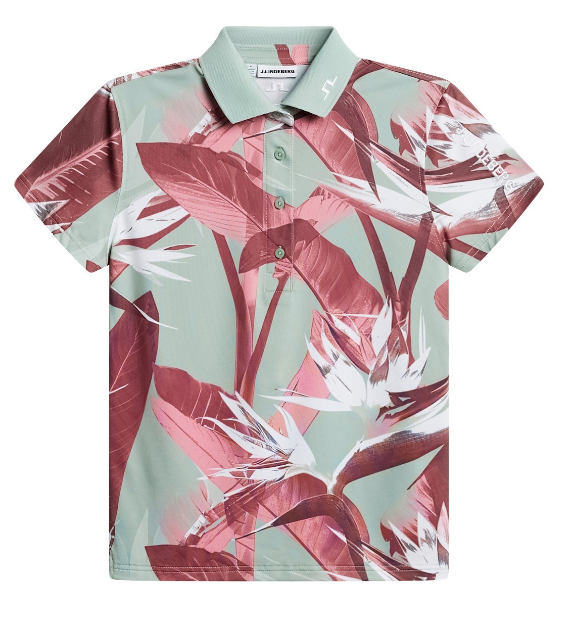 J.Lindeberg Tour Tech Print Damen Poloshirt, paradise jadeite