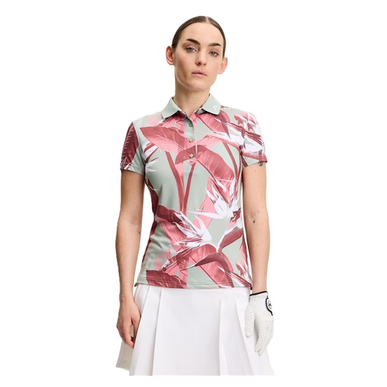 J.Lindeberg Tour Tech Print Damen Poloshirt, paradise jadeite