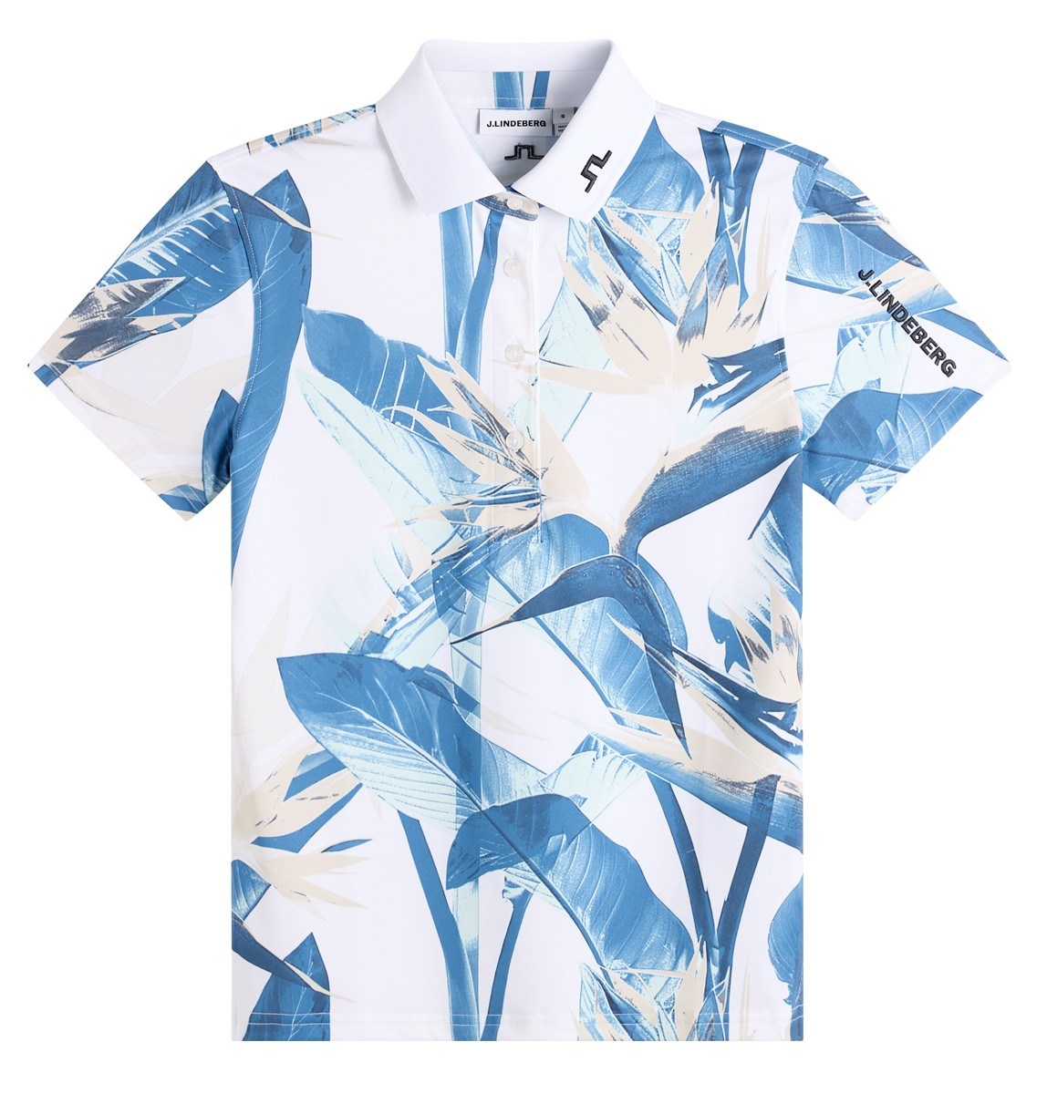 J.Lindeberg Tour Tech Print Damen Poloshirt, paradise skylight