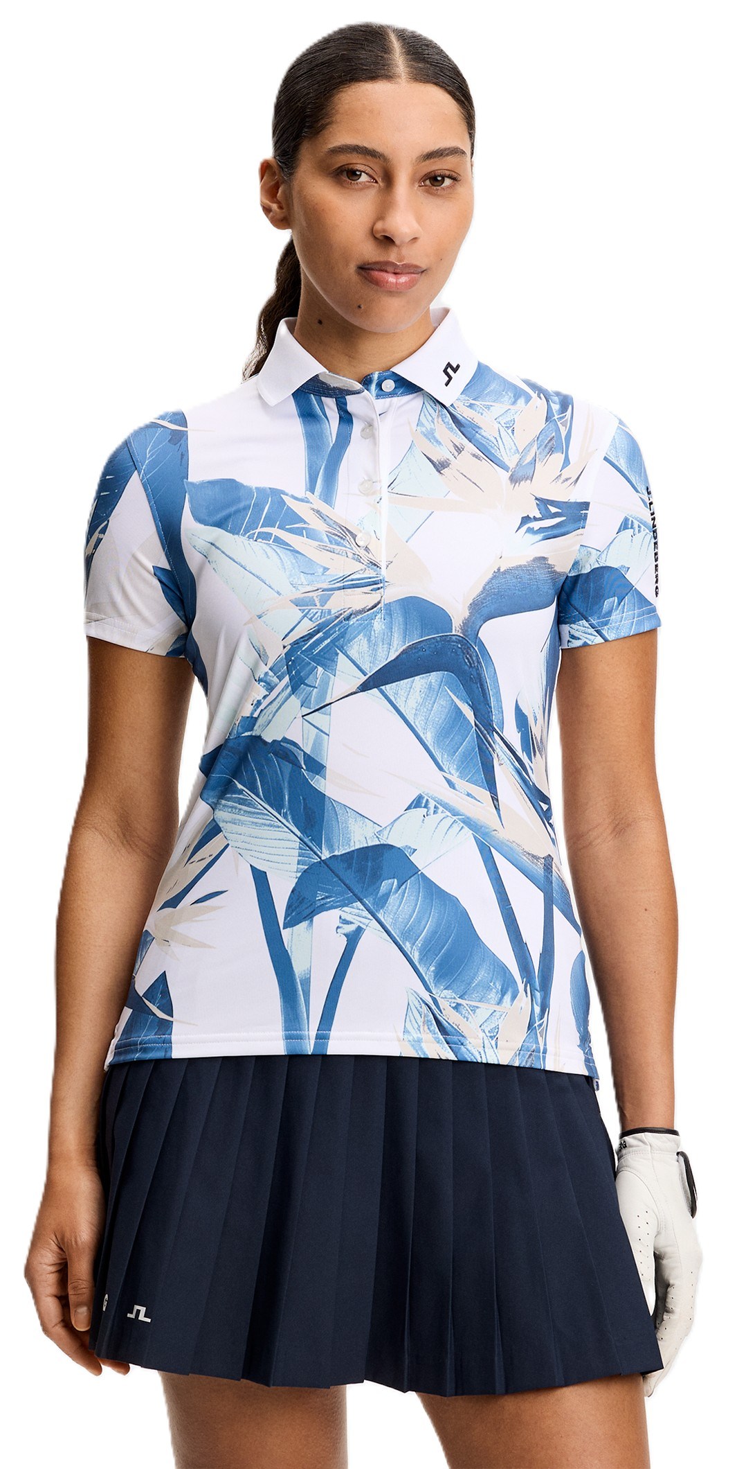 J.Lindeberg Tour Tech Print Damen Poloshirt, paradise skylight