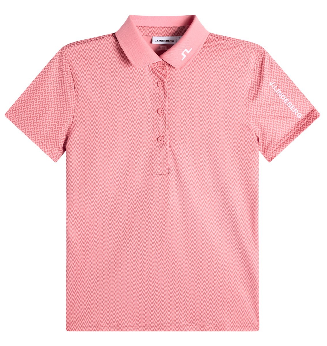 J.Lindeberg Tour Tech Print Damen Poloshirt, bridge stack rose