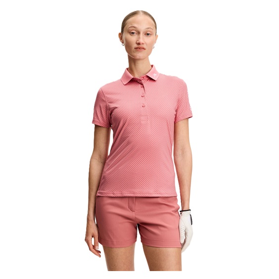 J.Lindeberg Tour Tech Print Damen Poloshirt, bridge stack rose