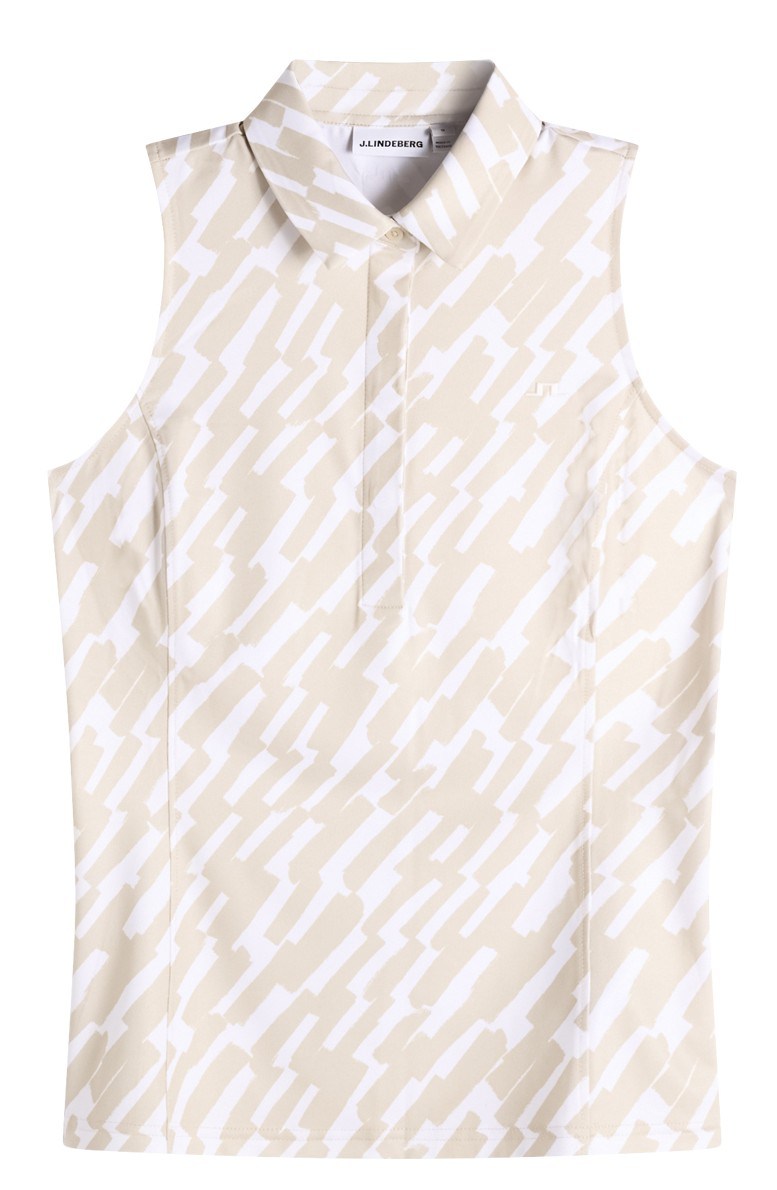J.Lindeberg Dena Print Damen Poloshirt, oak island fossil