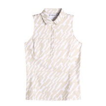 J.Lindeberg Dena Print Damen Poloshirt, oak island fossil