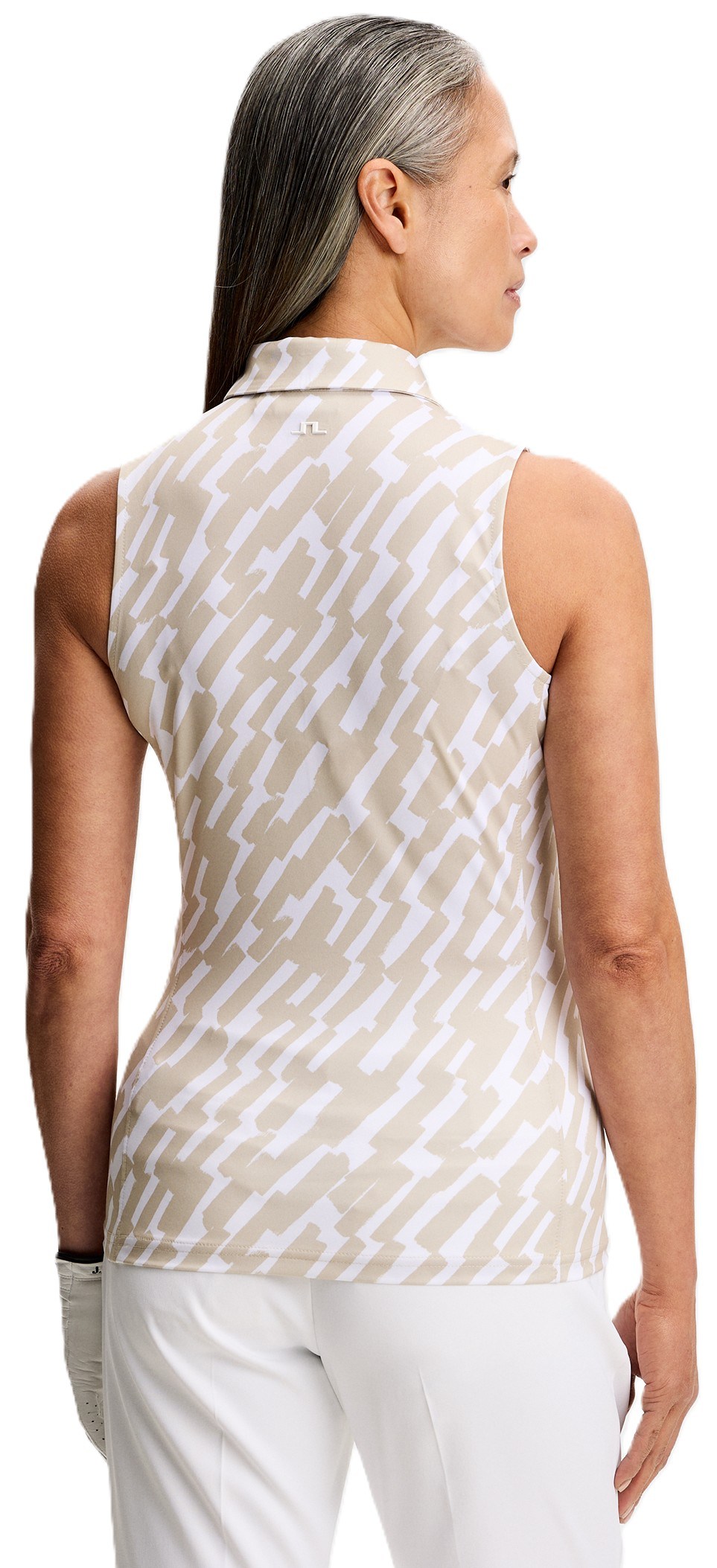 J.Lindeberg Dena Print Damen Poloshirt, oak island fossil