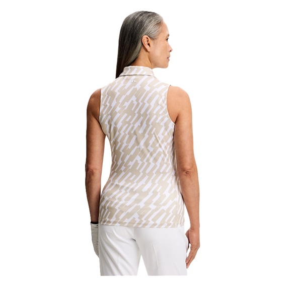 J.Lindeberg Dena Print Damen Poloshirt, oak island fossil